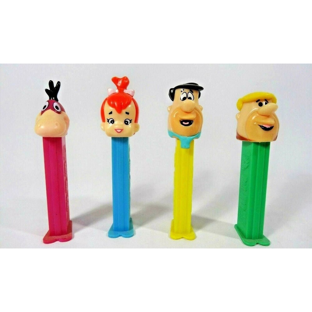 Flintstones Family Pez Dispensers Fred Pebbles Barney Rubble Dino 4-Pk VTG 90's